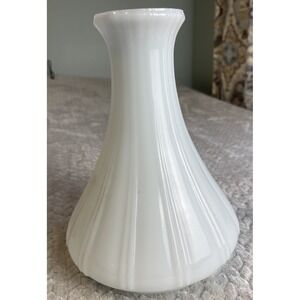 🌺Vintage Antique Angle Oil Lamp Ribbed Milk Glass 9" Chimney Shade.